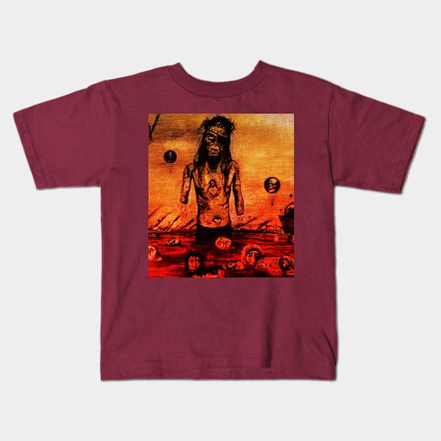 Man in Hell Kids T-Shirt by ROJOLELE